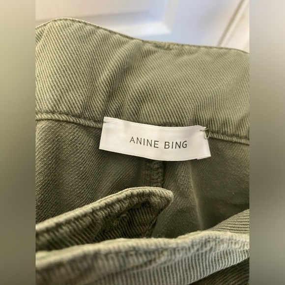 Anine Bing Kennedy Cargo Pants In Washed Khaki Green Size 29 - Picture 11 of 13